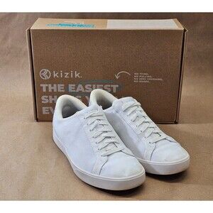 WN Men's 7.5W Women's 9W Kizik Irvine White Lace Up Canvas Sneakers Shoes EUC